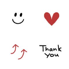 大人シンプルな線画えもじ