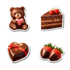 Valentine Chocolate sticker-style emoji