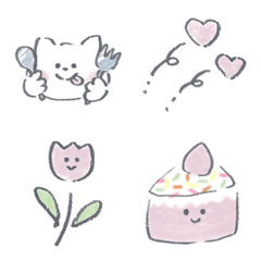 Pencil white cat Emoji