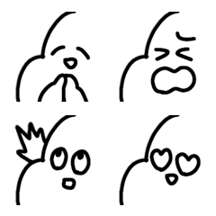 ほんとに顔だけ！シンプルぼうやの顔絵文字