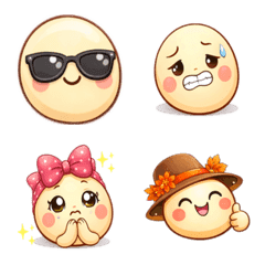 可愛圓臉季節表情貼圖