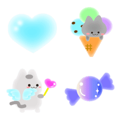 The cat and heart emoji.