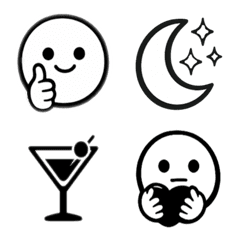 黑白表情 即時回覆表情符號