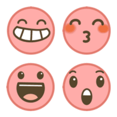 อิโมจิหน้ากลมสีแดงพาสเทล