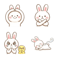 Fluffy White Bunny & Tiny Friend