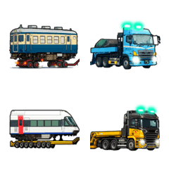 鉄道車両陸送の絵文字【追加パック】