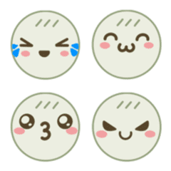 สติ้กเกอร์หน้ากลมสีเขียวพาสเทล