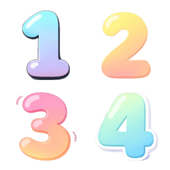 อิโมจิ ตัวเลข : ตัวกลมไล่สี เจลลี่