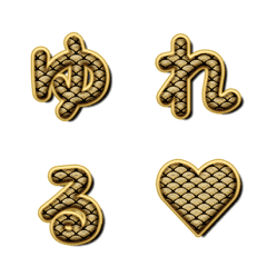 Moving Gold Seigaiha Letter Emoji 001