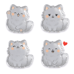 猫のぷっくりシール風