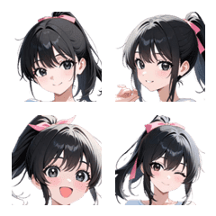 Energetic Ponytail Girl Emoji