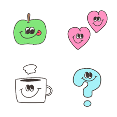 อีโมจี้สีสันสไตล์ลายขีดเขียน