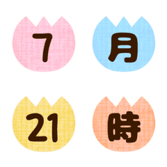 Colorful tulip numbers emoji