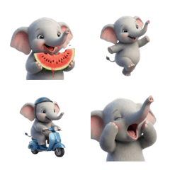 Wiggling Elephant Emoji (ANM)