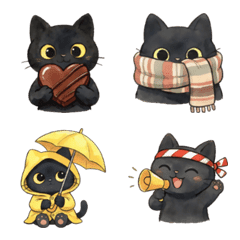 黒猫のるう 一年中使える絵文字