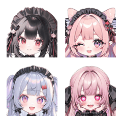 Soft Cute Gothic Girl Emoji