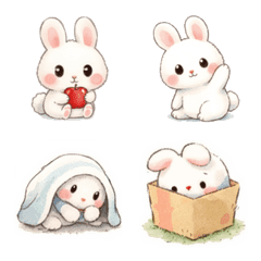 A nostalgic rabbit emoji