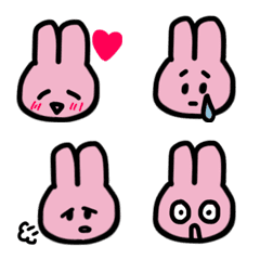 Rabbit kawaii PINK face Emoji