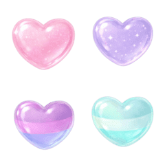 Jelly Heart Emoji  Glossy Clear Colors