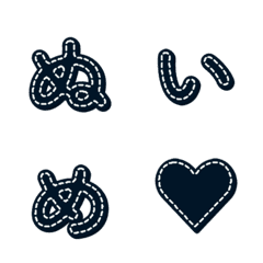 핸드메이드 스티치 데코모지 문자 023