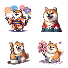Pixel art japanese event fat shiba