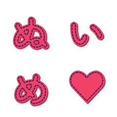 手作縫線 字母表情貼 030