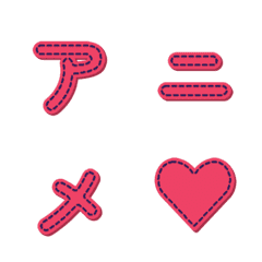 動態手作縫線 字母表情貼 030