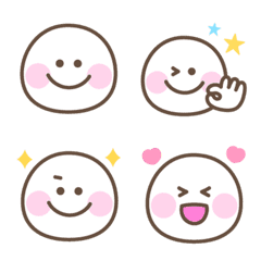 ゆる可愛いシンプルなフェイスの絵文字