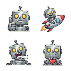 Metal Robot Emojis