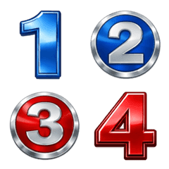 อิโมจิ ตัวเลข : เลขเด่น แดง น้ำเงิน