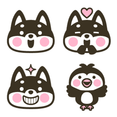 柴犬さんのシンプル絵文字 黒色版