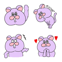 お節介ねずみさんの表情で伝える絵文字