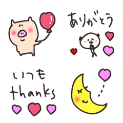 colorful cute love thanks emoji