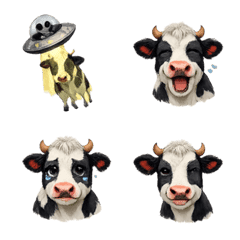UFO Cow Reaction Emojis