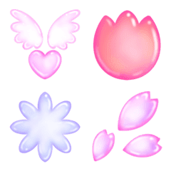 Fluffy Emoji  Flowers and Feathers