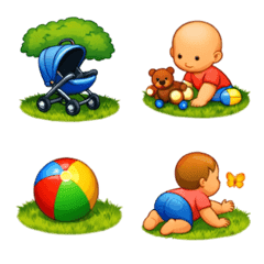 Baby Playing in Park