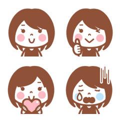 Girl's Simple Emoji Maroon ver