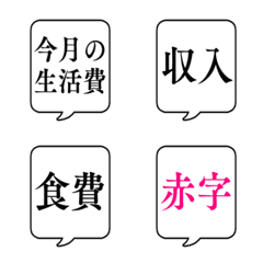 【家計簿】文字のみ吹き出し絵文字