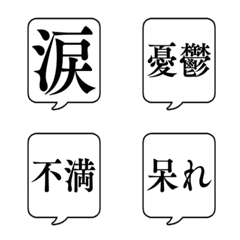 【ネガティブ】文字のみ吹き出し絵文字