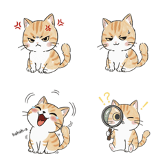 Adorable Orange Tabby Emoticon Pack