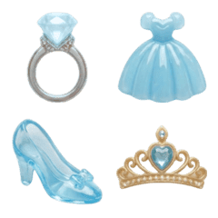 デコ♡プリンセス絵文字♡水色