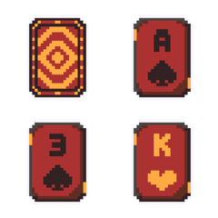 New Year Pixel Poker Card 04 S/H