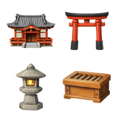 Set Kuil Jepang 3D