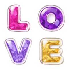 อีโมจิอักษรสีอัญมณีหรูหรา