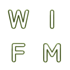 字母表情貼 簡約線框設計 033