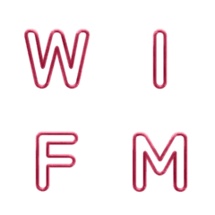 字母表情貼 簡約線框設計 031