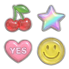 Puffy Glossy Retro Cute Emojis