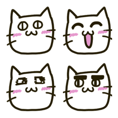 【豊かな表情】白猫の絵文字
