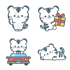 まんまるホワイトタイガーの絵文字１