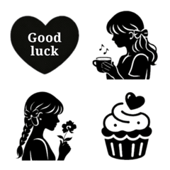 Cute adult silhouette emoji02